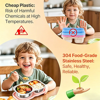 Boîtes à collation en acier inoxydable LEDUN, compartimentées, pour la conservation des aliments, boîte bento réutilisable, récipient de stockage alimentaire divisé