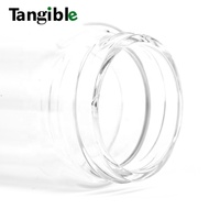 Nouvel arrivage de tasses à thé isolées transparentes en verre à haute teneur en bore de 17 oz 500ml avec couvercle en bambou et couvercle en silicone