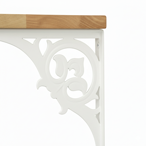 Étagère murale décorative flottante en bois blanc, petite, à motif floral, pour le rangement dans le salon, la chambre, la salle de bain et le bureau - Product Image 2