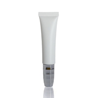 Tube souple en PE givré blanc de haute qualité, 25g 30g 40g, avec tête de massage métallique pour crème contour des yeux, emballage cosmétique en plastique