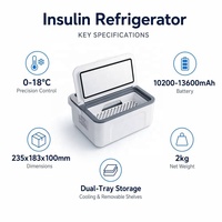 Boîte de refroidissement portable moderne pour insuline, rechargeable, à semi-conducteurs, pour voiture, maison, réfrigérateur médical pour vaccins et médicaments