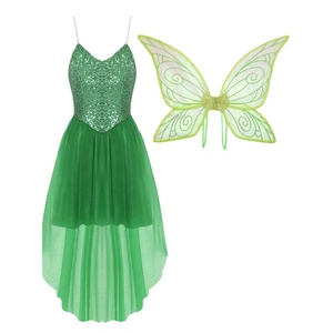 2026 Womens Halloween Fairy Costume Cosplay Dress With Elf <strong>Wings</strong> Playful Sprite Outfit for Role Play Party Dress up - Product Image 5