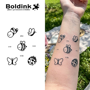Tatuaje Temporal <span class=keywords><strong>de</strong></span> Tinta Jagua, Diseño <span class=keywords><strong>de</strong></span> Insectos Kawaii Realistas, Resistente al Agua, Larga Duración (2 Semanas), Personalizado por Boldink - Product Image 1