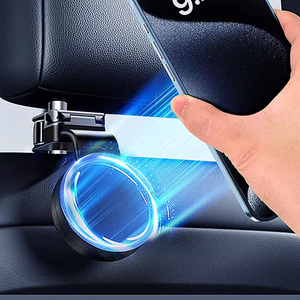 Z292 Multifunctional Magnetic Flexible Adjustable Height Car Seat Headrest Phone Holder with Hanging <b>Hooks</b> for Universal - Product Image 5