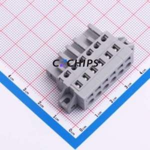 231-106/031-000 Plug-in Terminal Block Connector ( Pitch: 5mm )( Color: Gray )( Total PIN Count: 6P )( Number of Rows: 1 ) - Product Image 1