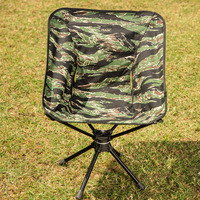 Chaise de camping pliable portable en alliage d'aluminium rotative, design camouflage moderne, pour extérieur, jardin et plage