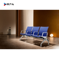 Banc d'attente Flya 3 places en PU pour aéroport, hôpital, bureau, salle d'attente – Chaises d'attente 2, 3, 4, 5, 6 places