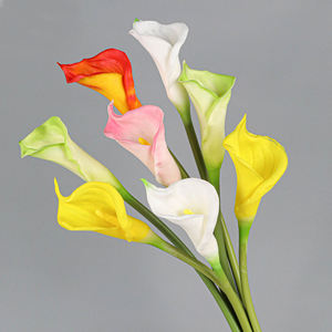 Nueva llegada elegante blanco verde PU simulación decorativa Zantedeschia <span class=keywords><strong>Aethiopica</strong></span> Artificial imitación flor arreglo Floral uso - Product Image 3