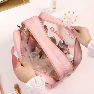 Custom Portable PVC Waterproof Clear Coated Cosmetic Bags <strong>Storage</strong> Carry Pouch Clear <strong>Makeup</strong> Bag Travel Bags <strong>for</strong> Toiletries - Product Image 3