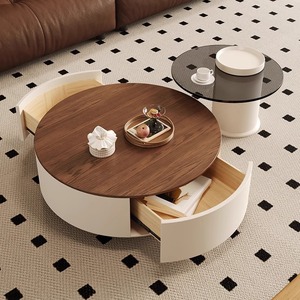 Moderno e avanzato tavolo da caffè in <span class=keywords><strong>rovere</strong></span> solido creativo semplice stile antico medio per la casa soggiorno luce combinazione <span class=keywords><strong>di</strong></span> lusso - Product Image 4
