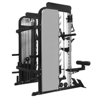 Máquina Smith Comercial, Entrenador Funcional, Power Rack, Cable Crossover, Rack de Sentadillas, Equipo de Gimnasio Multifuncional de Acero Reforzado para el Hogar