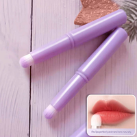 Nouveauté : Pinceau à lèvres multifonctionnel en fibres synthétiques à poils doux, tête ronde, manche en plastique pour rouge à lèvres, anticernes et maquillage des lèvres
