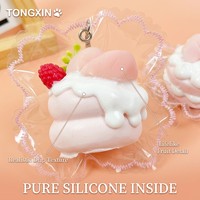 Mochi à remontée lente en silicone, pâte à modeler crémeuse, gâteau de pêche moelleux à presser, jouet sensoriel anti-stress pour TDAH, Kawaii, personnalisé, en gros TONGXIN