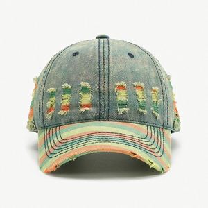 Casquette de baseball unisexe réglable à 6 panneaux en denim délavé et déchiré 100 % coton, idéale pour toutes les saisons et le style urbain - Product Image 6