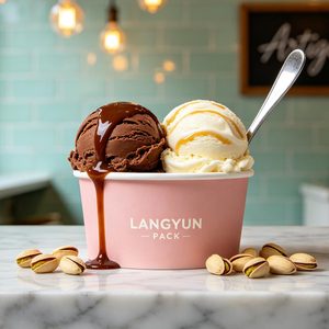 Coppette per Gelato Personalizzate con Coperchi a Cupola, Contenitori Anti-perdita con Doppio Rivestimento in PE, Varie Misure, in Carta Resistente all'Olio per Alimenti Congelati - Product Image 5