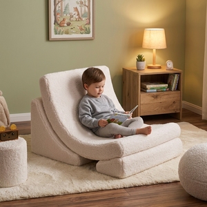Sillón Reclinable de Felpa para Niños, Forma de Luna, Sofá Suave para Niños Pequeños, Muebles para Dormitorio y Sala de Juegos, Venta al Por Mayor de Fábrica - Product Image 1