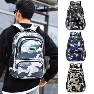 Printed Graffiti Cartoon Student <b>Backpack</b> <b>Large</b> <b>Capacity</b> Commuter <b>Backpack</b> Men's Casual Travel <b>Backpack</b> - Product Image 1