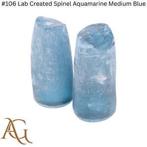 Spinelle cultivée en laboratoire # 106 Spinelle Aquamarine bleu moyen créée en laboratoire, brutes, synthétiques, certifiées Flame Fusion, simulées - Product Image 3