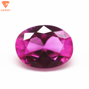 Top Grade Đá Quý Tổng Hợp Lớn Lựa Chọn Của Loose Đá Quý Màu Đỏ Và Màu Hồng <span class=keywords><strong>Corundum</strong></span> Hình Bầu Dục Cắt Của Ruby Đá Cho Trang Trí 2 #3 #5 # - Product Image 3