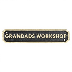 Grandads Plaque d'atelier Plaque en fonte en gros Plaques imprimées personnalisées Installation facile Type métal personnalisé Signes et plaques - Product Image 1