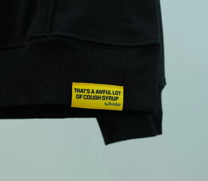 Sudadera con Capucha de Alta Calidad 2025, Estampado 'That's an Awful Lot of Cough Syrup', Color Negro Clásico, 100% Algodón - Product Image 6