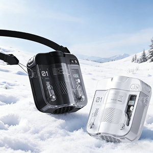Semiconductorcooling Portablefan Lightweighttransparentdesign Neckwaisthanging Handhelddesktopfan Outdoorhomeconstr Coolingfan - Product Image 1