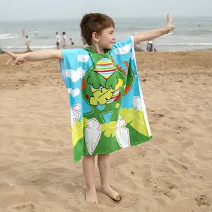 Cao cấp bé Trùm đầu khăn trẻ em bãi biển khăn cho cậu bé cô gái bơi áo choàng mặc hồ bơi Poncho bãi biển Khăn