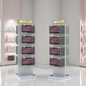 360 °   Exhibidor Giratorio de Doble Cara con Ganchos, Estante de Metal Resistente para Organización de Herramientas y Cosméticos en Comercios - Product Image 1