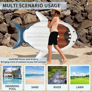 Flotador Inflable de Tiburón para Niños, Diversión Acuática, Colchoneta Flotante de PVC, Tubo Flotante para Piscina - Product Image 5