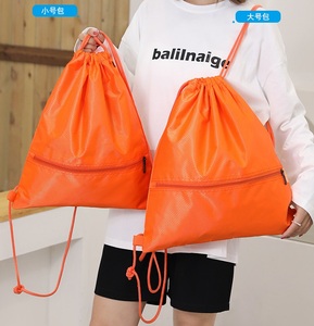 Vietnam Factory Custom Logo Promotional Sport Drawstring <b>Bag</b> Polyester Gym Cinch <b>String</b> <b>Bag</b> with Zipper - Product Image 4