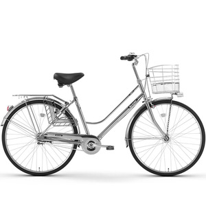 Bicicleta urbana para mujer, permanente, de 26 pulgadas, con cuadro de acero, cesta y portaequipajes, estilo clásico, para ir al trabajo. - Product Image 1