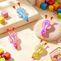Nouvel ensemble de quatre jouets anti-stress en forme de canard mignon, en TPR, portables, avec paillettes, créatifs, à récupération lente, pour enfants de 5 à 7 ans