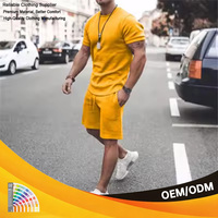 Ensembles de survêtements d'été personnalisables pour hommes adultes, comprenant un pantalon et une chemise à manches courtes, deux pièces
