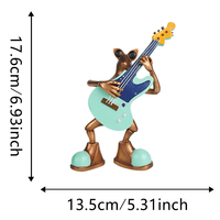 Statue de grenouille violoniste en résine peinte à la main, réaliste, directement de l'usine - Décoration de maison à thème musical animalier de dessin animé pour les fêtes