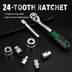 21-delige 1/2-inch ratelratelsleutelset met 123 mm verlengstuk en 24-tands dopjes - Product Image 2