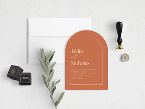 Tarjetas de invitación de boda de arco naranja personalizadas de lujo, varios festivales, tarjeta de felicitación del Día de la madre, tarjetas de menú de fiesta privada - Product Image 2