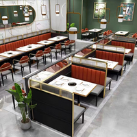 Ensemble de mobilier de restaurant personnalisé et polyvalent : table et chaises à dossier haut pour restaurant