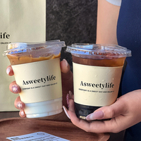 Gobelets personnalisés en PET transparent jetables pour café, boissons froides et bubble tea, avec couvercles et pailles, impression de logo, vente en gros