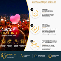 Escultura Inflable de Corazón con Luz, Estilo Romántico y Soñador, para Plazas Comerciales, Bloques de Turismo Cultural
