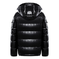 Meilleure Vente Manteaux Doudounes Homme Hiver Personnalisés Logo Fermeture Éclair Plaine Vides Surdimensionnés Épais Luxueux Sportifs Haute Brillance
