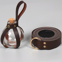 Vente en gros Halloween Cosplay Dark Magic Cork Potion Bottle Toy Spherical Glass Bottle avec ceinture en cuir Magic Potion Bottle