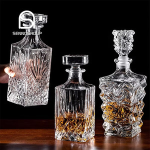 Bottiglia di vetro vuota personalizzata Logo 200ml 720ml 800ml 900ml fiaschetta piatta liquori Decanter bottiglie di <span class=keywords><strong>Whisky</strong></span> Gin per Vodka - Product Image 1
