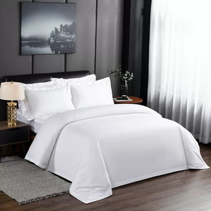 Mayorista Blanco Poliéster 5 <span class=keywords><strong>Estrellas</strong></span> Color Sólido Funda Nórdica 4 piezas Blanco Hotel Juego de Cama Mayorista - Product Image 4