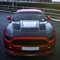 Nouveauté : Capot en verre transparent carbone pour Ford Mustang S550 2015-2022, kit carrosserie amélioré, pare-chocs de voiture, capot en verre transparent