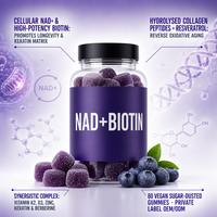 Complément alimentaire anti-âge avancé NAD+ Collagène Peptides Gummy 100g pour adultes, directement de l'usine, emballage personnalisé OEM ODM