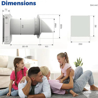 Système de ventilation HRV sans conduit pour pièce individuelle, commande WiFi, unité d'air frais murale pour maison/bureau