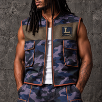 Ensemble de survêtement pour homme personnalisé, veste zippée camouflage, pantalon cargo multi-poches, coupe ample, style streetwear décontracté