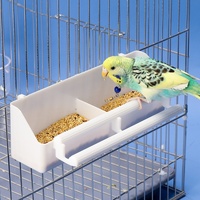 Mangeoire suspendue en plastique pour oiseaux, avec abreuvoir et perchoir, pour perruches, tourtereaux, pinsons, canaris