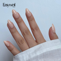 Easywell Luxury 30 pièces Faux Ongles Courts en Gel Souple Forme Amande Solides avec Emballage Personnalisé Kits d'Ongles à Presser Vente en Gros