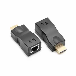 HDMI扩展器TX RX对HDCP 1080P 4K超过RJ45 CAT5e/6 UTP局域网以太网网络扩展30M，用于HDTV PC监视器CCTV摄像机
